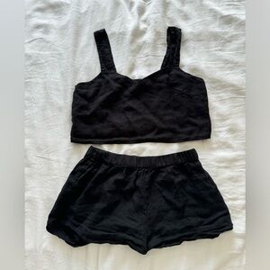 MATE the Label black 100% Linen set